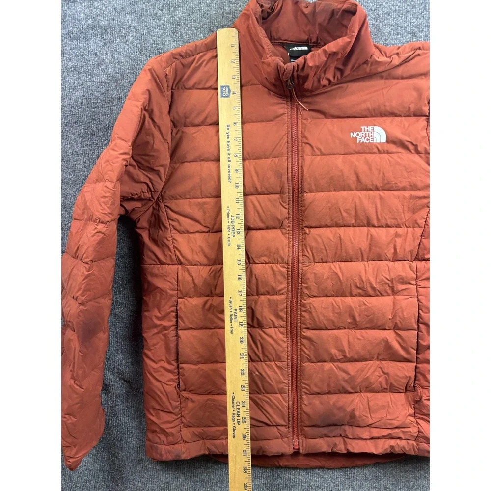 The North Face Belleview Stretch Down Jacket Mens Large Orange Full Zip
